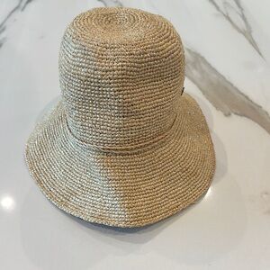 Elegant Tan Straw Hat with shimmer